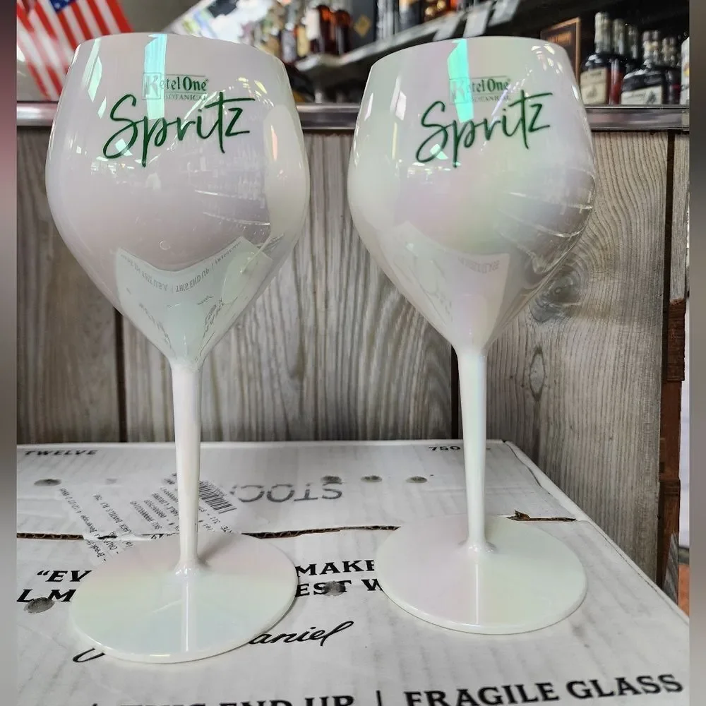 2 Ketel One Botanicals iridescent plastic spritz glasses
